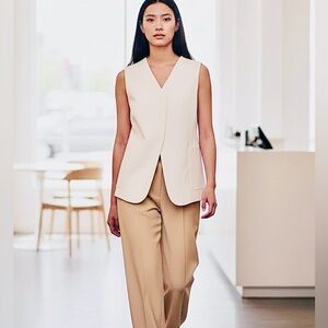 COS White Wrap Front Linen Blend Waistcoat Luxury Minimalist Women’s 2